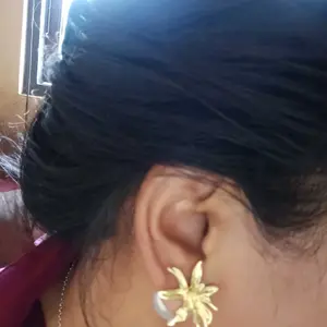 【Fanyee】Mutiara bunga iris Prancis satu dengan dua anting-anting Q949