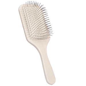Air Cushion Massage Comb for Scalp Meridian Wooden Brush for Women - Beechwood Large Plate, Soft Nickel-Plated Steel Needles, Prevents Static Electricity & Hair Loss