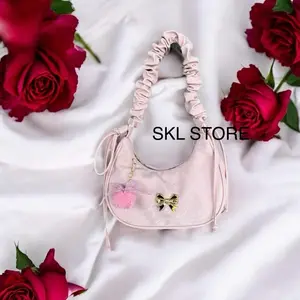 SKL STORE Tas Rosalia Tas 2 Model Bahu dan Selempang Wanita Terbaru dengan Desain Manis dan Warna Pastel