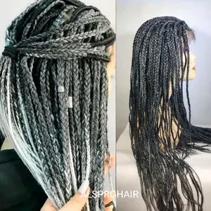 Lace Front Wig Kepang panjang 75-80 Bahan Fiber  Hair Braids Unisex Pink