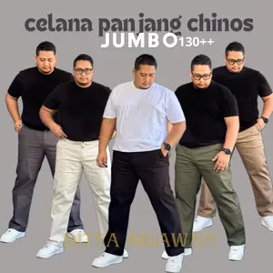 Celana Panjang Chinos Jumbo Strech Melar Cotton Carbon Nyaman Pria Army Casual Tebal