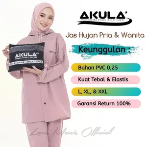 AKULA Jas Hujan Terbaik Setelan Celana 100% Original Bahan PVC 025 Anti air
