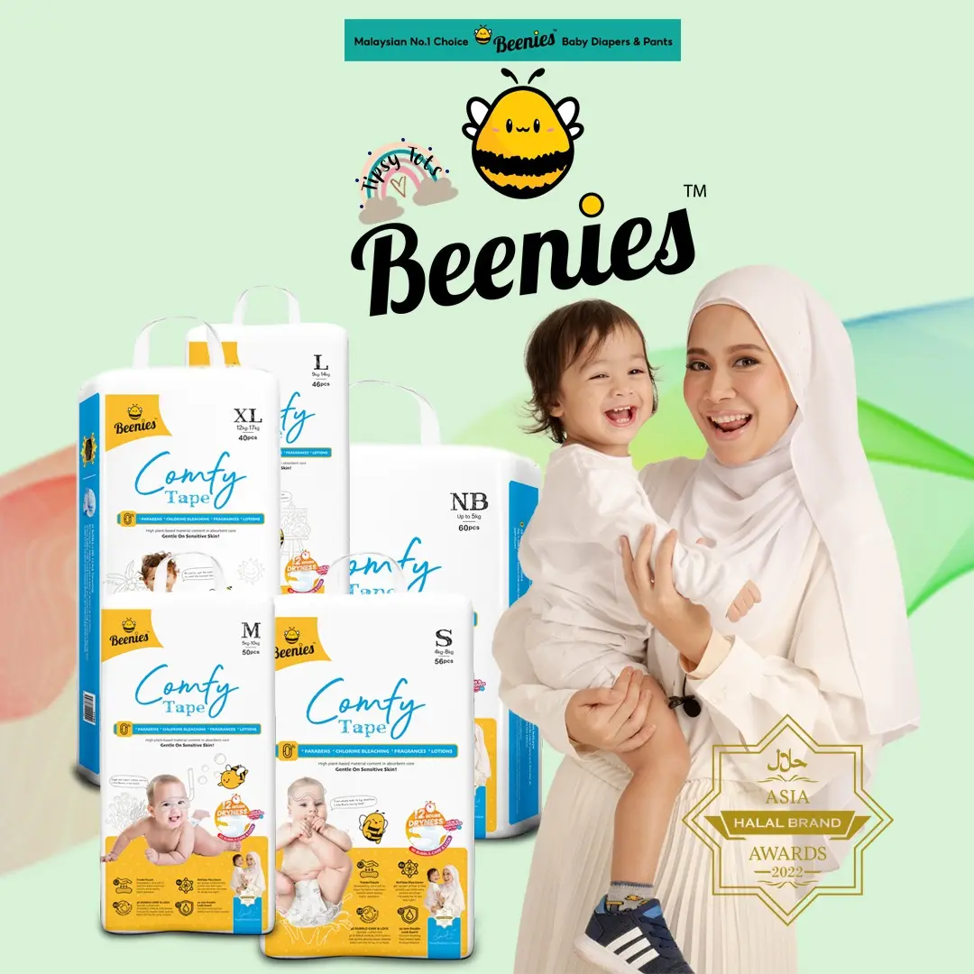 BEENIES Comfy Tape NB60/S56/M50/L46/XL40 - Unisex Design, 3D Embossed Surface, Leak Protection