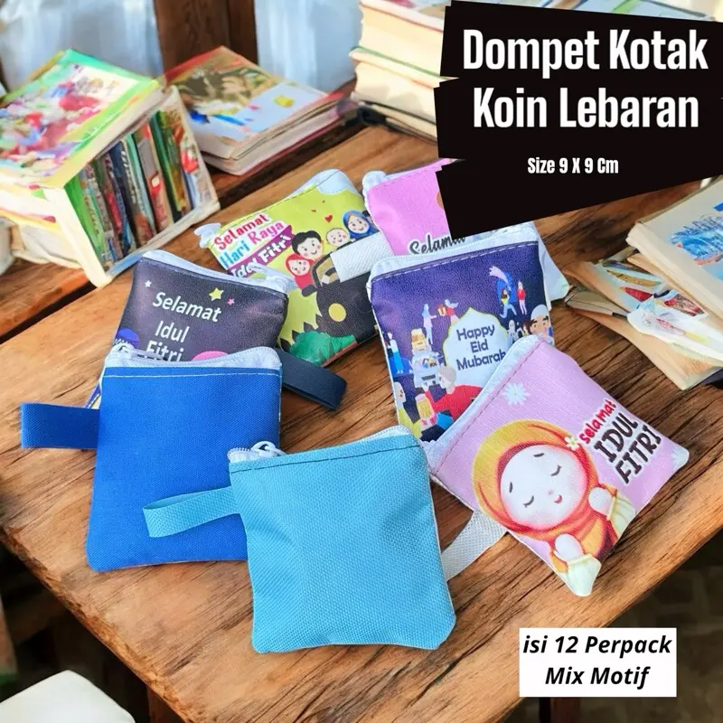 Dpt 12 pcs Dompet  Kotak Kecil Lebaran Wadah Uang THR Printing Kartu