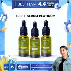 Jestham Triple Serum Platinum - Perawatan Wajah Mencerahkan dan Mengencangkan