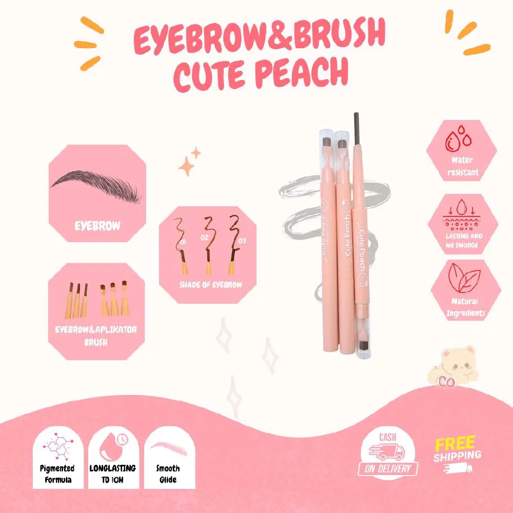 ECER!! PENSIL ALIS/EYEBROW  3 SHADE RANDOM 2644 Stik Tahan Lama Pencil Waterproof