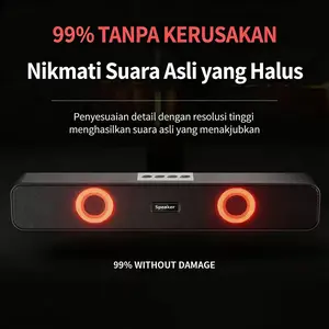 Speaker E91 TV PC Soundbar Wired/Wireless Bluetooth Stereo RGB Colorful lights Subwoofer Bar Speaker Soundbar For TV Pc