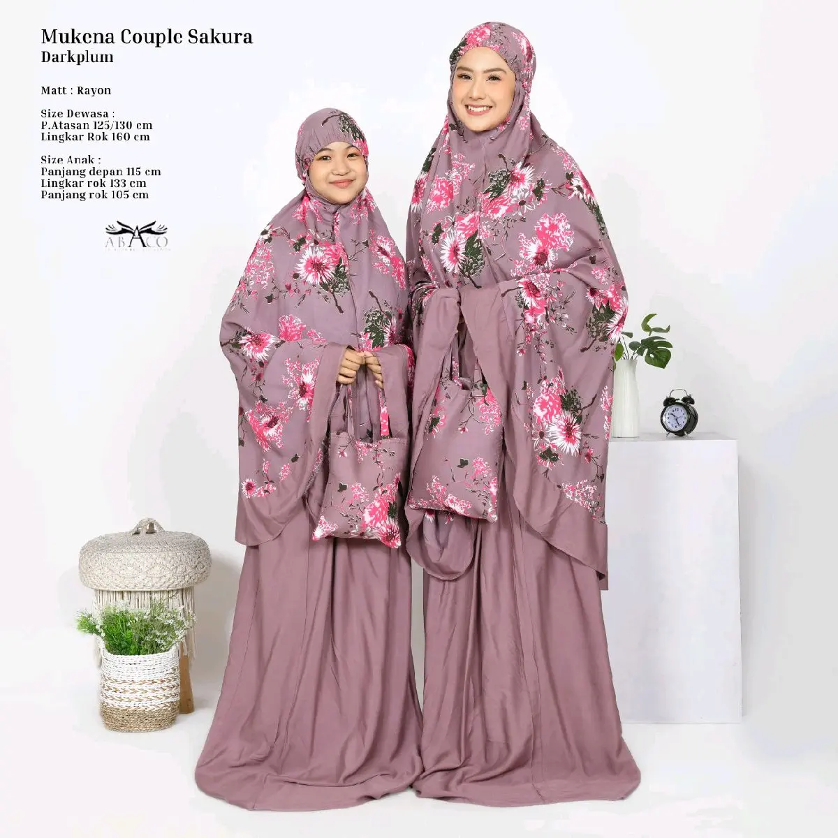 Mukena Couple Ibu dan Anak Mukenah - Lokasi Denpasar Bali - Dewasa, Katun, Wanita, Traveling, Cantik, Muslim, Lebaran, Motif