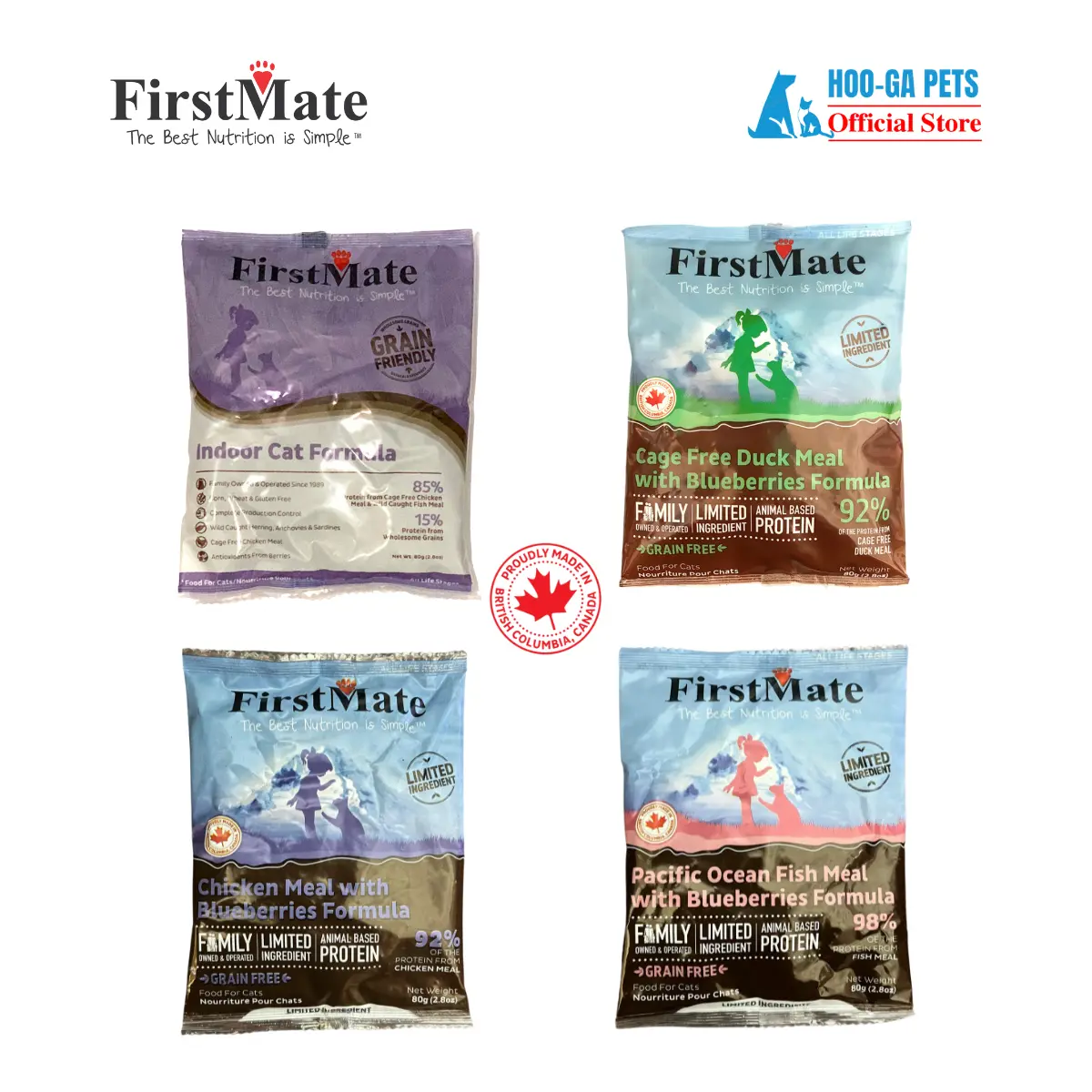 Trial Pack - FirstMate Premium Cat Dry Food, 4 types, 80g each