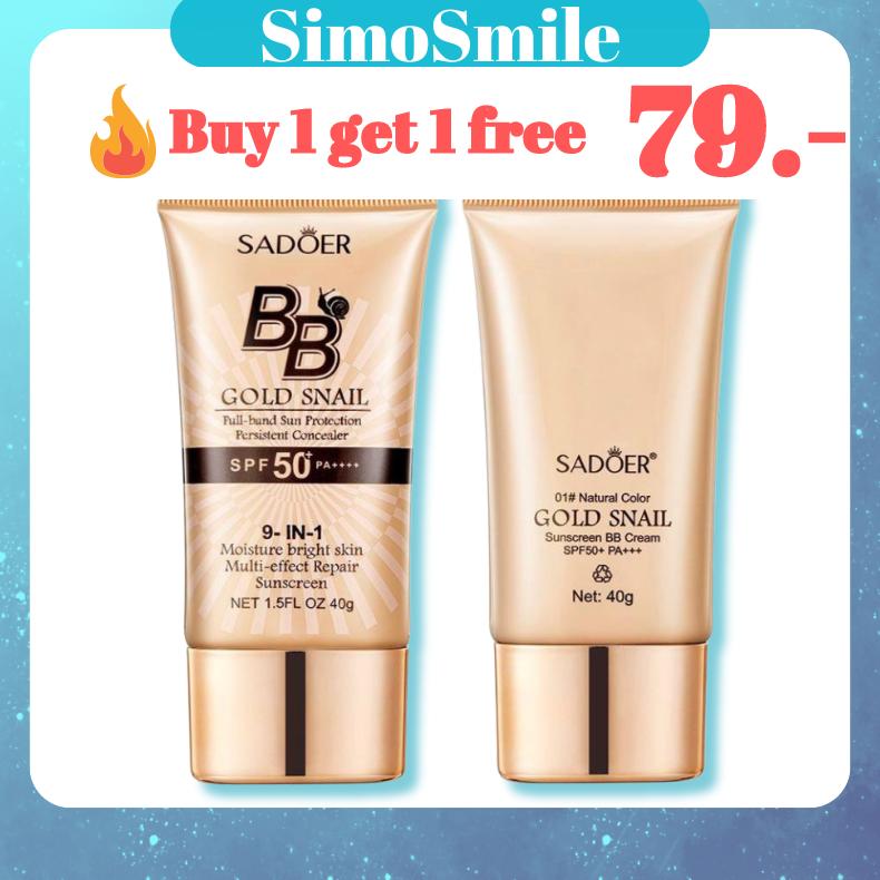 [Kem che khuyết điểm] [Kem chống nắng] [BB Cream] [SADOER] Kem nền che khuyết điểm Golden Snail BB Kem nền che khuyết điểm chống thấm nước và mồ hôi Sản phẩm chăm sóc da Kem nền che khuyết điểm Golden Snail Trang điểm vĩnh viễn (40g)