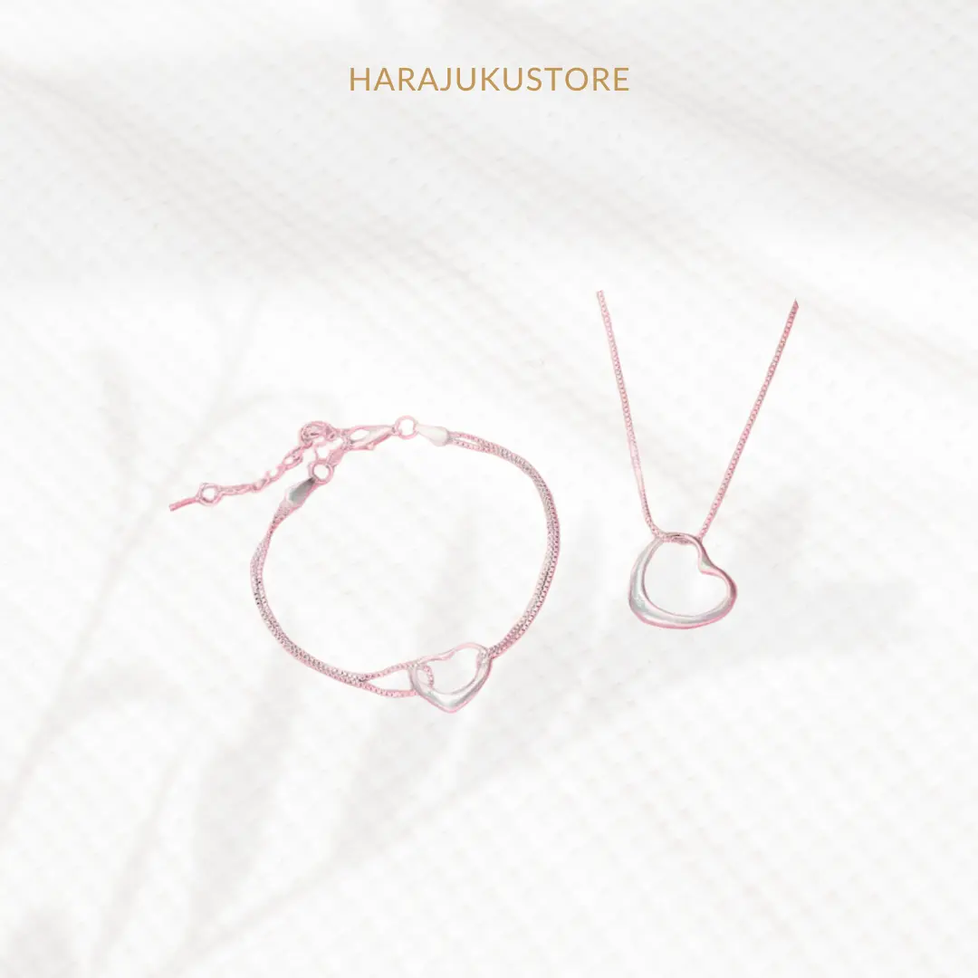 HARAJUKU kalung & gelang wanita set korean style HIGH PREMIUM/ANTI KARAT (BISA COD)