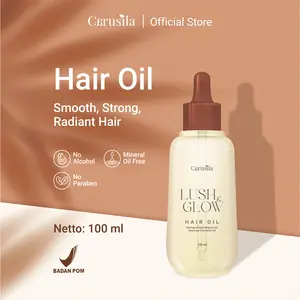 CARUSILA Lush & Glow Hair Oil 100ml Perawatan Rambut Minyak Penumbuh Rambut with Rosemary Oil Moringa (Alula) Peregrina Oil Kemiri Oil Hair Oil Hair Serum by Carusila