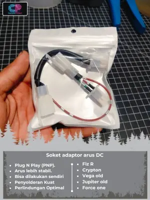 Soket adaptor arus DC untuk fiz r crypton jupiter old vega old force 1
