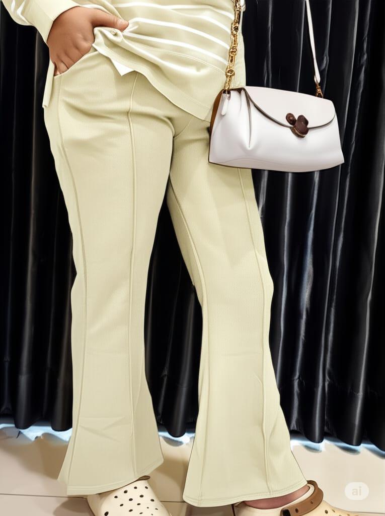 trend celana kuncup KENITE JAPAN strech cut Wanita Bawahan Panjang Kancing Cutbray Kaki Nyaman Santai