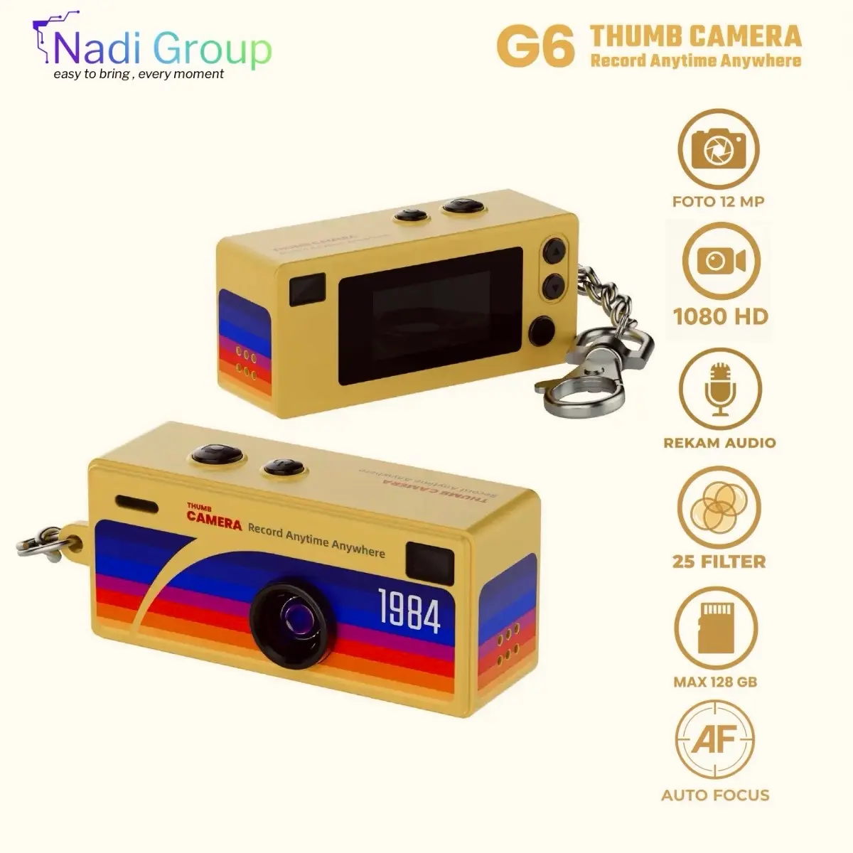 G6 Yellow Thumb Camera
