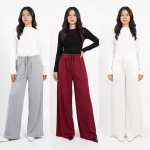 Zen Loose Pants - Celana Panjang Baggy Kantor Kuliah Wanita Kekinian Casual Cewek Kulot Hitam Dewasa Loose Highwaist