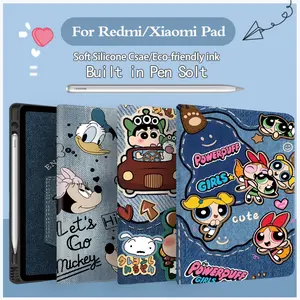 Case For redmi pad 2 2025 /se 11 inch /se 8 7 inch/10.61/pad 2 pro /xiaomi pad 7/6 / 5/6s pro redmi poco pad 12 inch Casing slot pena hitam silikon Bumper proteksi  Penutup Layar Cover Premium
