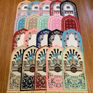 Sajadah Suede Ukuran Besar dengan Variasi Warna Muslim Motif Lembut Nyaman