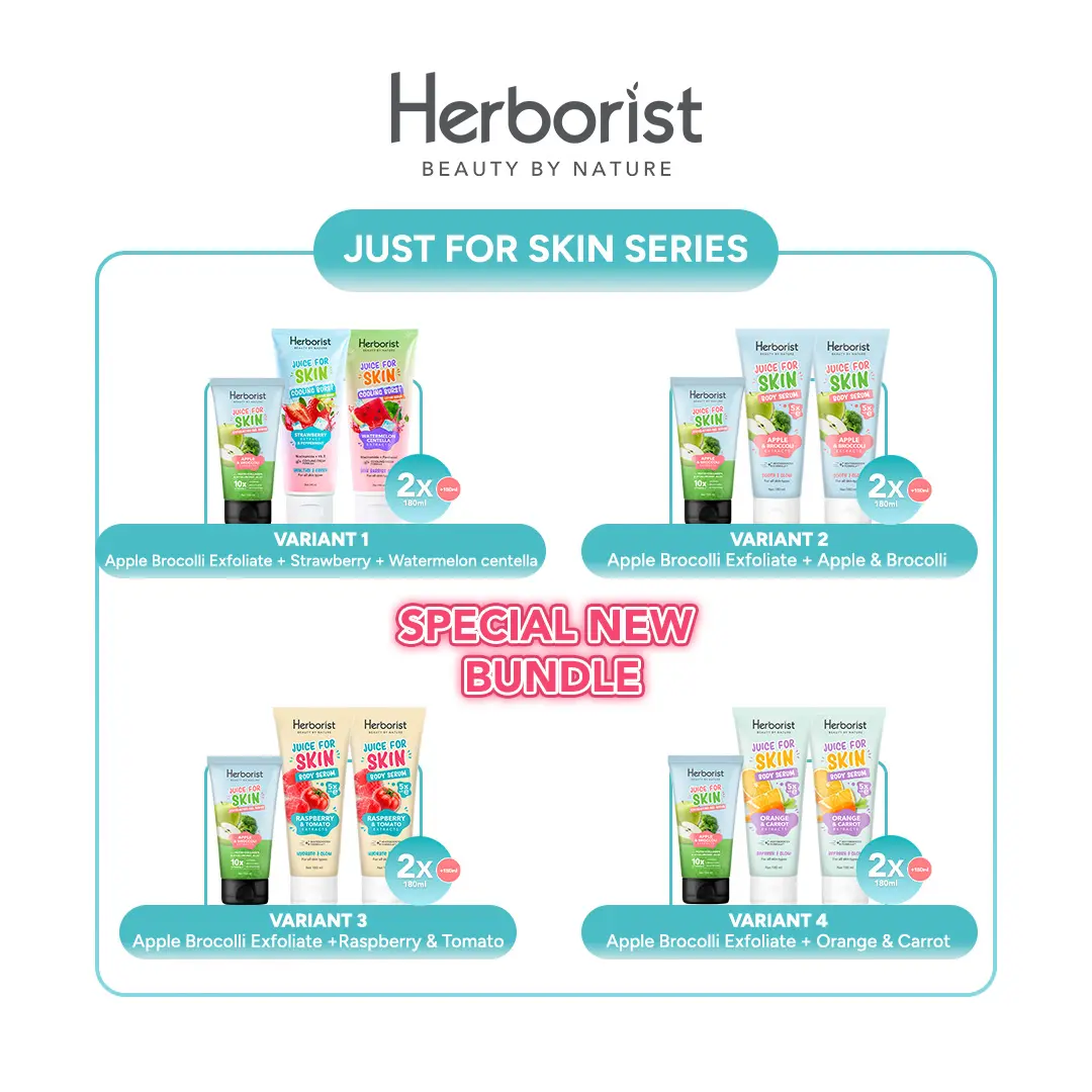 [FYC] Herborist Juice For Skin Body Serum / Body Scrub / Face Scrub All Variant 180ml (isi 3 pcs)