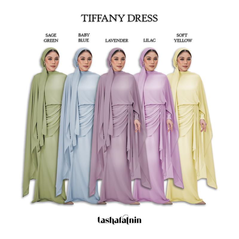 TIFFANY_vol.1 by tashafatnin pakaian wanita & muslimah Bahan Chiffon Silk dengan lapisan dalaman Baju Raya Majlis Kahwin Majlis Makan Malam Festival Tunang Konvokesyen Wanita Pengiring Pengantin untuk Saiz biasa dan saiz besar dari XS sehinnga 5XL