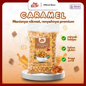 PopENjoy - [NEW] POPCORN CARAMEL 500gr | Makanan Manis Crispy Camilan Popkron Snack Jagung Sehat Premium Makanan Ringan