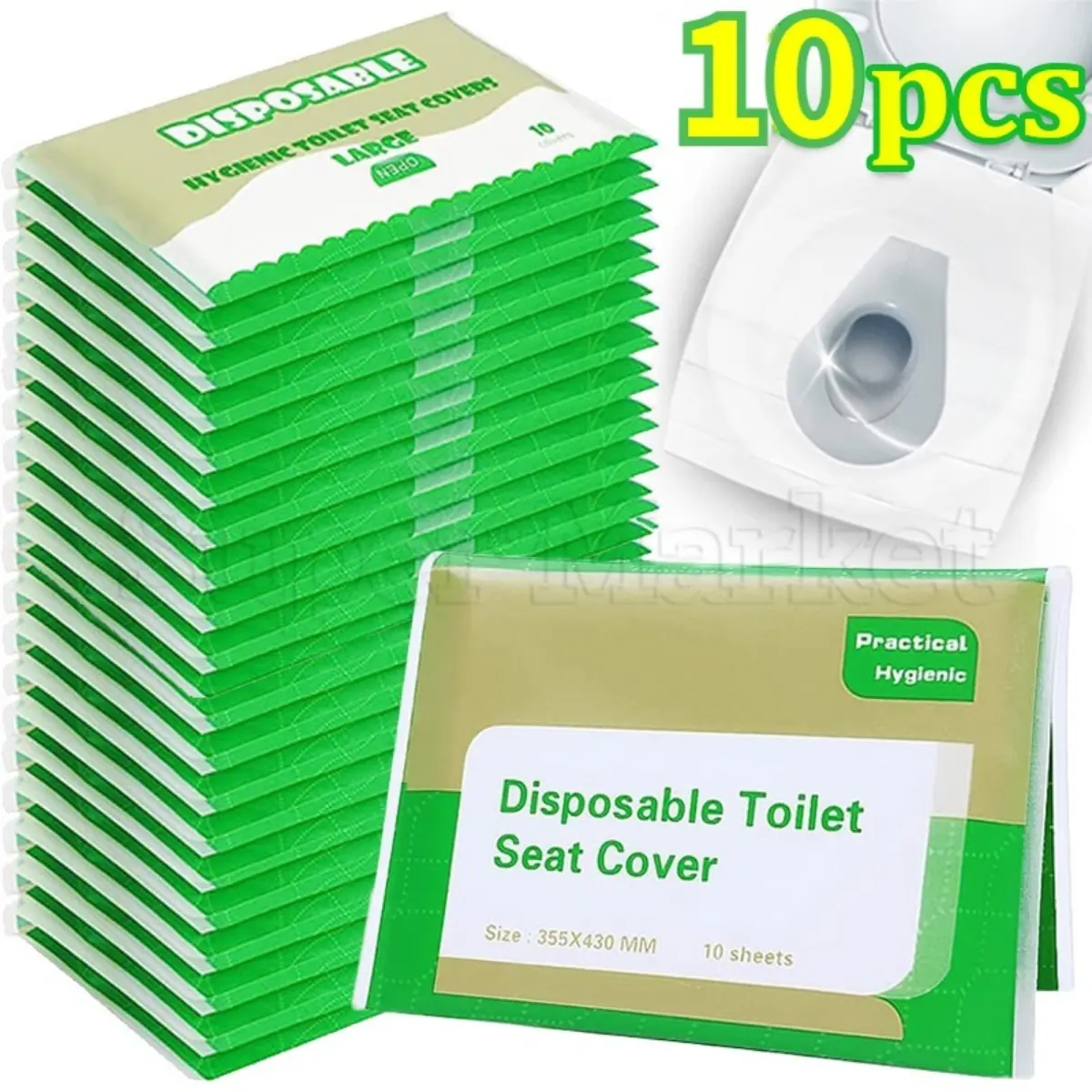10Pcs/Bag Disposable Toilet Mat / Portable Toilet Seat Cover / Degradable Waterproof Toilet Seat / Antifouling Bathroom Supplies / for Travel Hotel Public Closestool