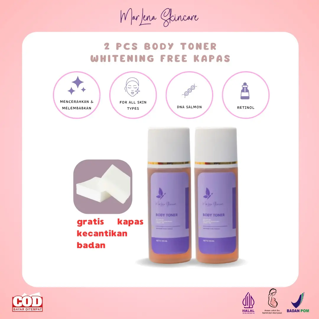 PAKET TONER  MARLENA FREE KAPAS DAPAT 2 PCS TONER KEMASAN BARU BPOM
