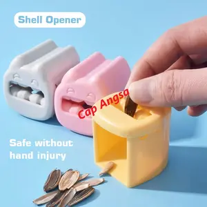 [CAP ANGSA] Pengupas Kuaci Sunflower Melon Seed Peeler | Alat Kupas Kuaci Otomatis Nut Cracker | Tinggal masukin kuaci, kupas cepat tanpa sakit gigi & tangan | Segitiga bawah anti numpuk kulit | ABS | 48x47x46mm | Grey/Pink/Yellow