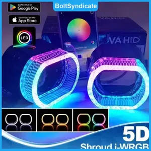 Lampu Biled Projector Premium Shroud Crystal 5D Akrilik 210+ Mode RGB Bluetooth App Setting PNP 2,5 inch Biled Projector