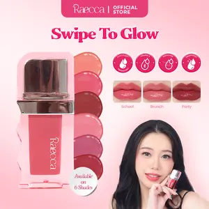 Raecca Swipe To Glow - Lipgloss Raecca dengan Golden Jojoba Oil untuk Melembapkan Bibir Kering 2.8ml