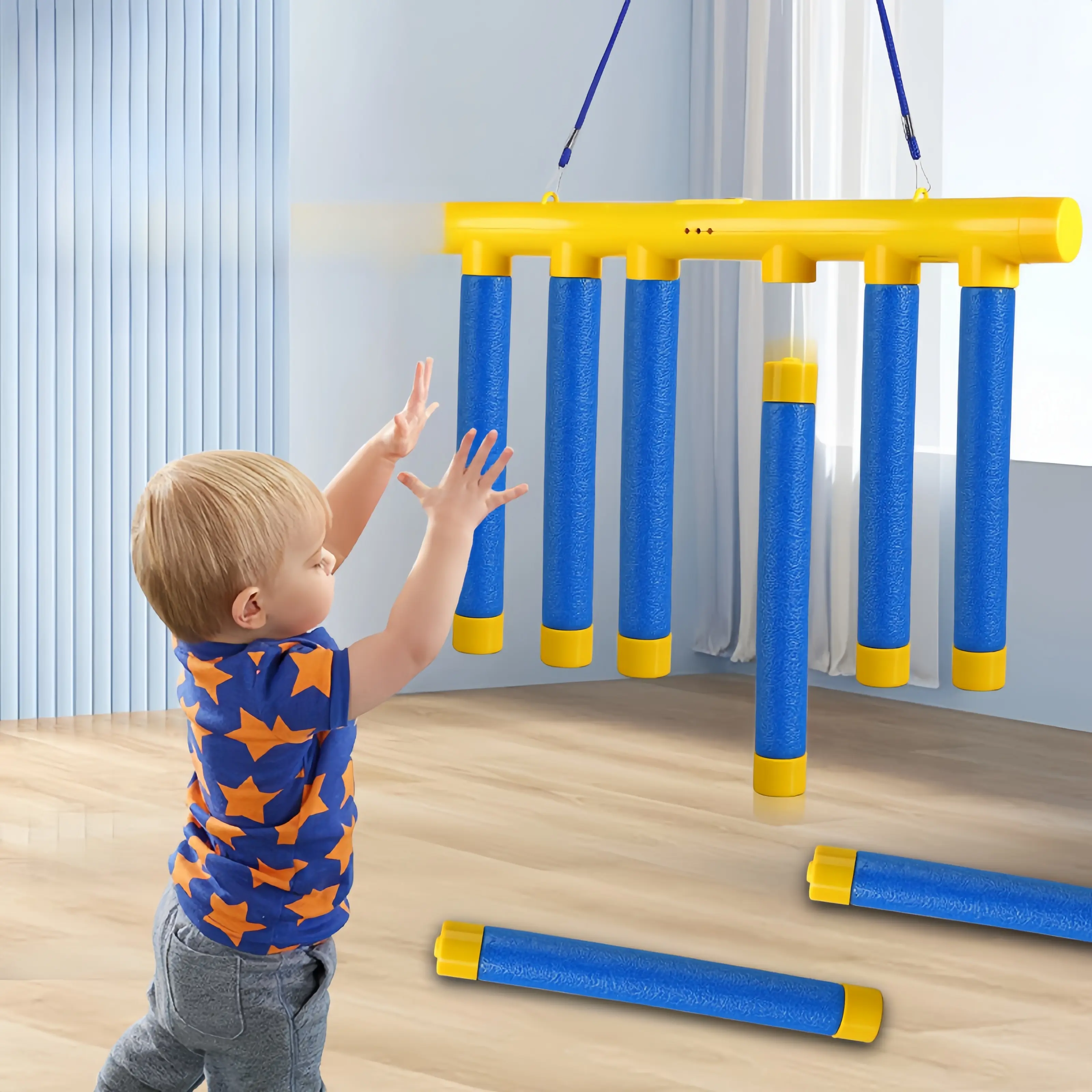 Catch Stick Waa Waa,Catching Sticks Sensory Toy, 3 Level Falling Speed Adjustable Catching Sticks Game Toy, Reaction Training Toy with Music, Improve Agility & Hand-Eye Coordination Educational Activity Toy