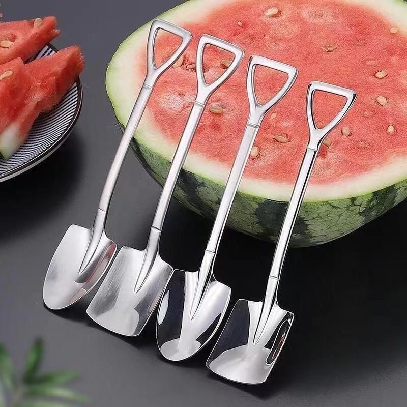 PROS Stainless Steel Creative Design Style Shovel Dessert Watermelon Ice-Cream Dessert Tea Spoon