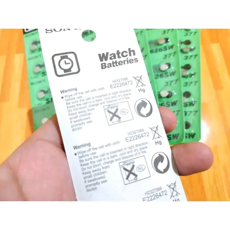 baterai jam tangan LR626/SR626(harga yang tertera per 1strip/10pcs)