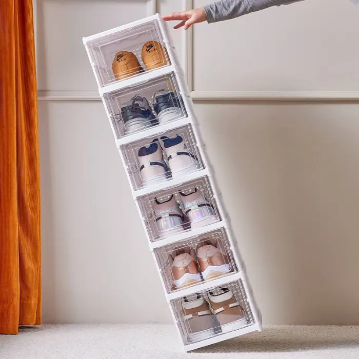 Minimalist Foldable storage box container / shoe rack / shelf organiser Installation