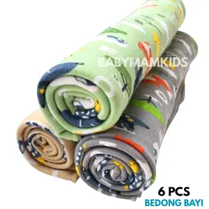 PAKET 6 PCS BEDONG BAYI/ Selimut Bayi Bahan Katun Flanel