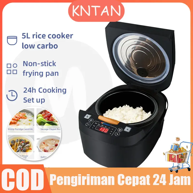 Rice Cooker Sehat Multifungsi low carbo Kapasitas Besar hemat listrik Free Steamer