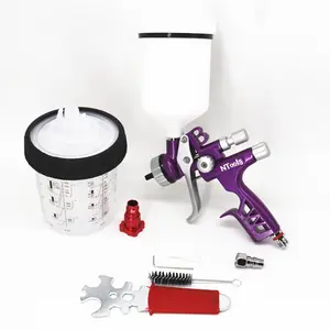 1.3MM Nozzle LVLP Spray Air Spray Guns Car Paint Air Paint Spray Guns Airbrush For Painting Paint With Mix Tank - two tank