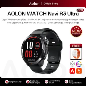 【Swimming watch/GPS】Aolon Navi R3 Ultra Jam Tangan Pria GPS Peta Kecepatan AMOLED Tampilan AOD Jam Tangan Pintar Ketinggian Tekanan Udara Olahraga Kecepatan Jam Tangan Pintar Olahraga Luar Ruangan Pria smartwatch jam tangan pria