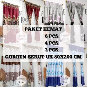 PAKET HEMAT 6,4 DAN 3 PCS GORDEN HORDENG JENDELA PINTU AESTHETIC MODEL SERUT PONI RUMBAI Tali