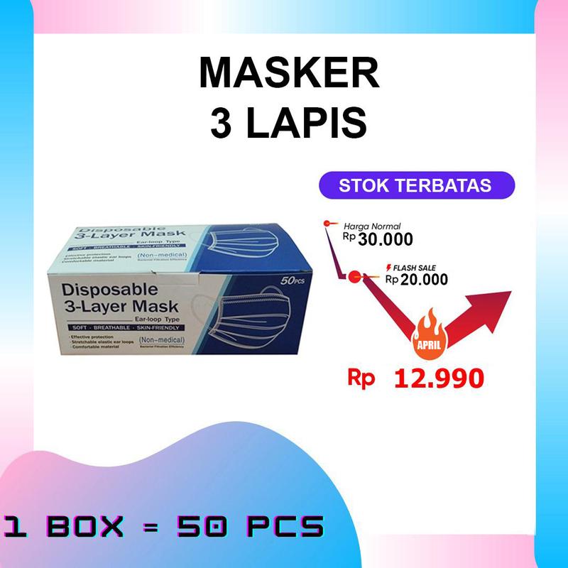 Masker 3 Lapis [Isi 50 Pcs]