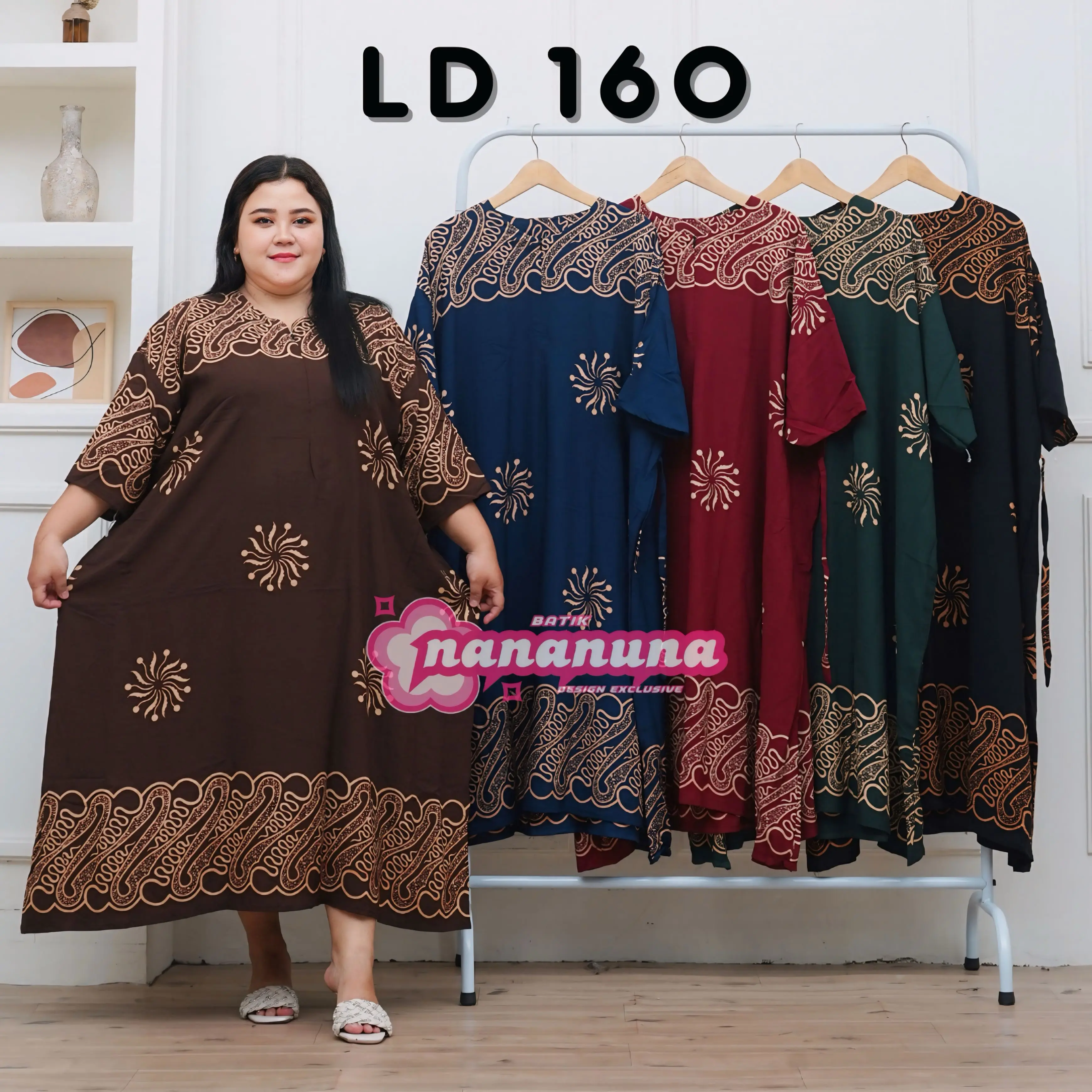 DRESS SUPER JUMBO MOTIF BB 130++ KG wanita bumil busui panjang rayon hamil reasleting depan saku samping