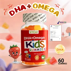 VTEAY Kids DHA Multivitamin Gummies - Vitamin & Mineral Lengkap untuk Anak, Dengan DHA & Iodin untuk Dukungan Fungsi Otak dan Penglihatan 60 pcs