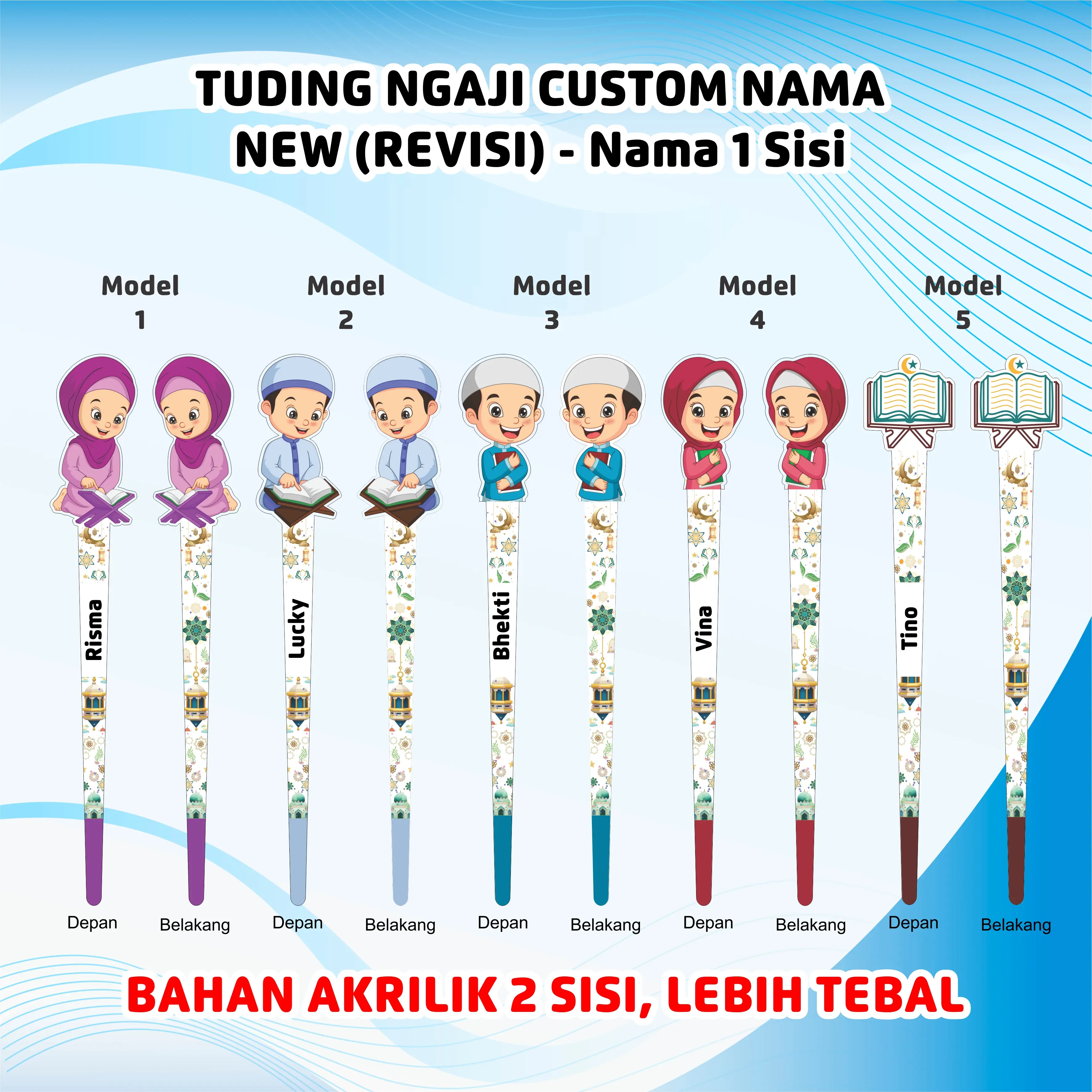 Tuding Ngaji/Kalam Mengaji CUSTOME Bahan Akrilik by loka