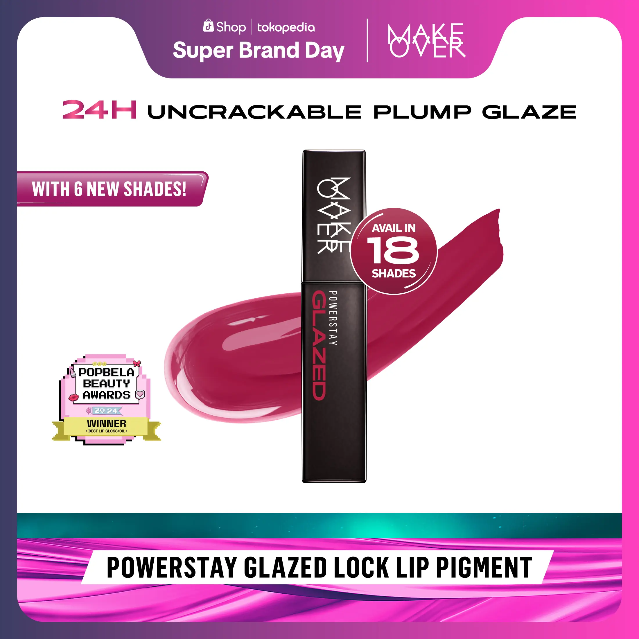 MAKE OVER Powerstay Glazed Lock Lip Pigment - NIKI Glazed Plump Gloss Next Level Lip Cream Transferproof Pigmented Tahan Lama 24 Jam Ringan Tidak Lengket di Bibir Lipstick Lipcream long lasting time less stain with euphoria