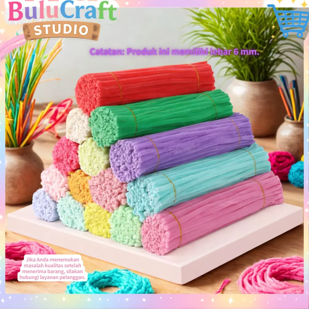 Pipe Cleaner Kawat Bulu 30cm 100pcs Warna Cerah Fleksibel untuk DIY Kerajinan Handmade Anak & Dewasa Craft Bunga Boneka Dekorasi Sekolah Kreatif Alat Seni Mudah Dibentuk Tidak Mudah Patah Cocok untuk Proyek DIY Gift & Aksesoris Murah Berkualitas