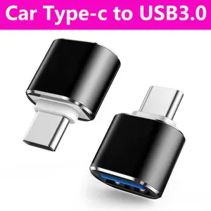 Car Type-C To USB-A Interface Mini Converter Charging Adapter For Tesla Model 3 Y X Interior Accessories Type-C OTG