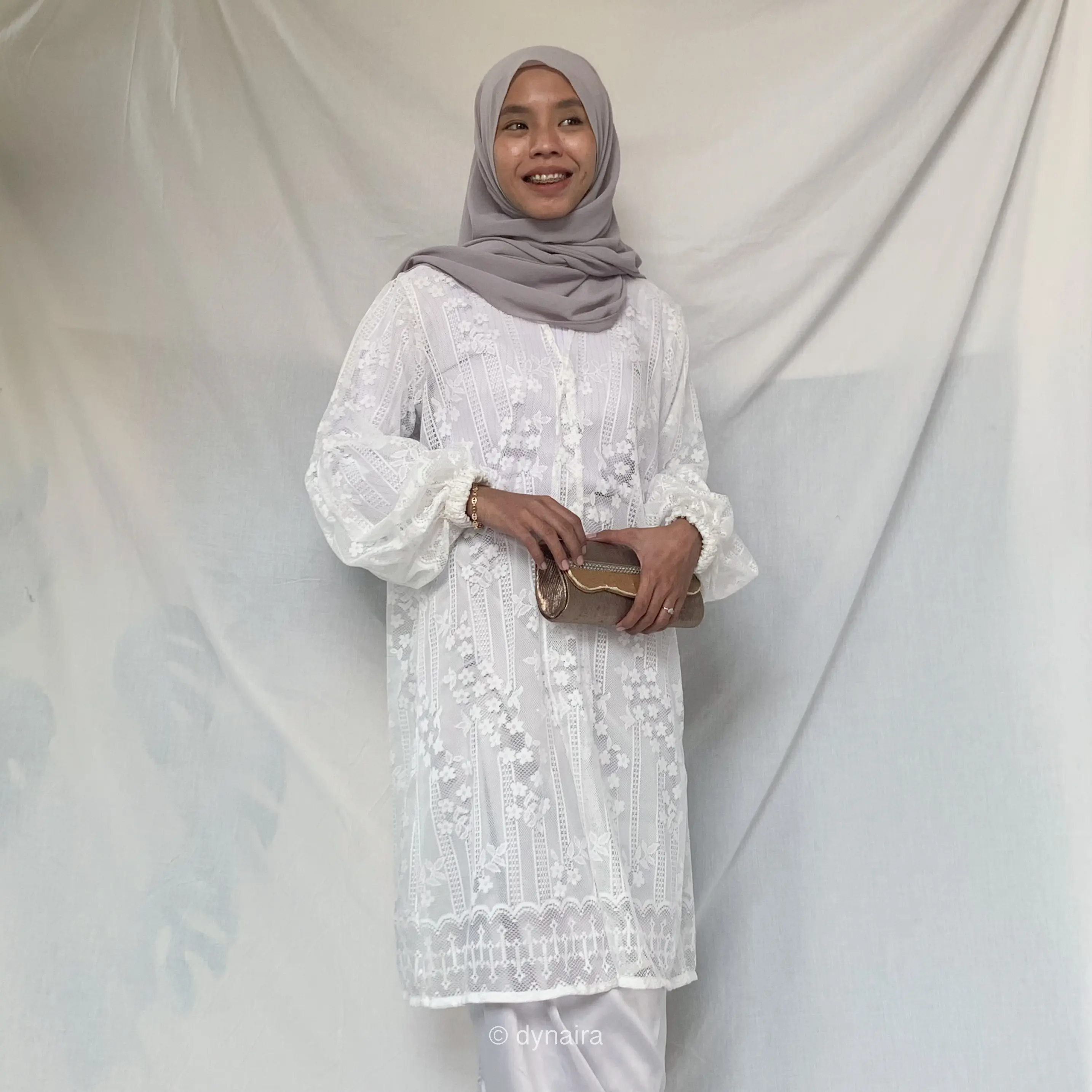 Outer Brukat Panjang Cardigan | Outer Brukat Lengan Balon | Cardigan brukat | Outer Brokat