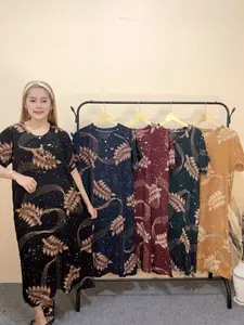 Salwa Dress Standard Ld 110 Kancing Lengan Pendek Dress Wanita Murah Adem Busui&Bumil