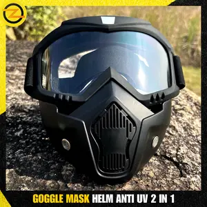 Kacamata Goggles Mask Motor Retro Anti Glare Windpoof Helm Motorcycle Sepeda