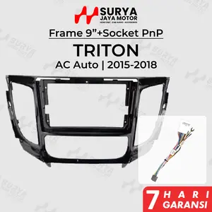 Frame 9 Inch +Socket PnP Triton AC Auto 2015-2018 | Mitsubishi Head Unit 2015 2016 2017 2018